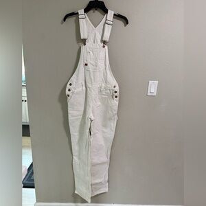 Dickies White Cotton Bib Overalls Straight Leg Size XS